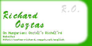 richard osztas business card